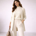 Damen Strickset Lina – 3-teilig mit Cardigan und Hose