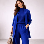 Damen Strickset Lina – 3-teilig mit Cardigan und Hose