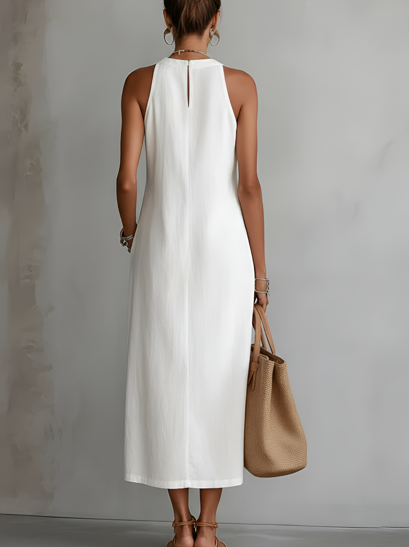 Damen Midikleid Greta – Fließend mit Stickerei