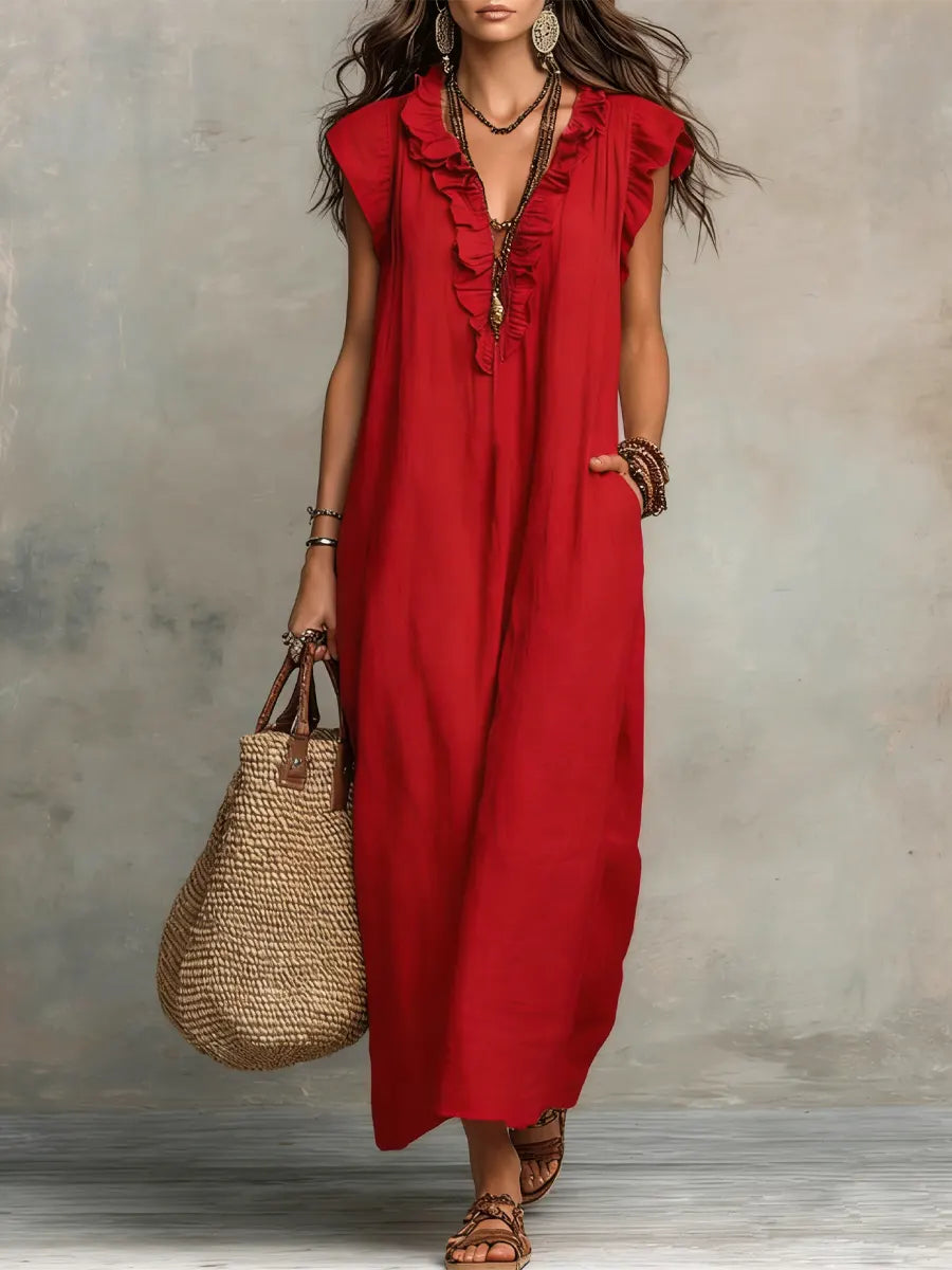 Damen Maxikleid Emma – Bohemian Style, fließender Schnitt