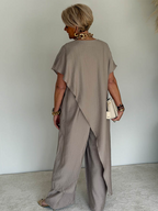 Damen Leinenanzug Emma – Asymmetrische Tunika & Palazzohose