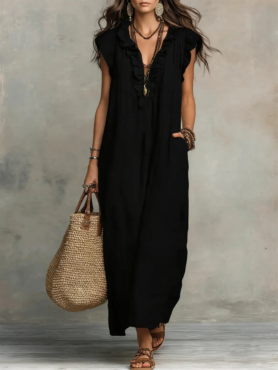 Damen Maxikleid Emma – Bohemian Style, fließender Schnitt