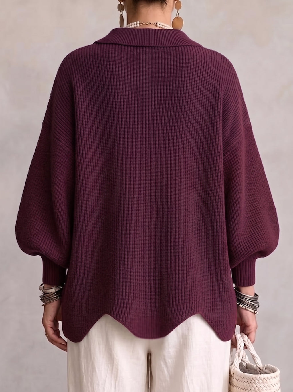 Damen Cardigan Emma – Oversize mit Metallknöpfen