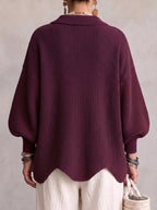 Damen Cardigan Emma – Oversize mit Metallknöpfen