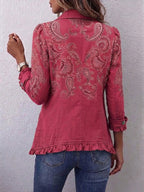 Damen Jacke Clara – Kaschmir Rüschen Rosa