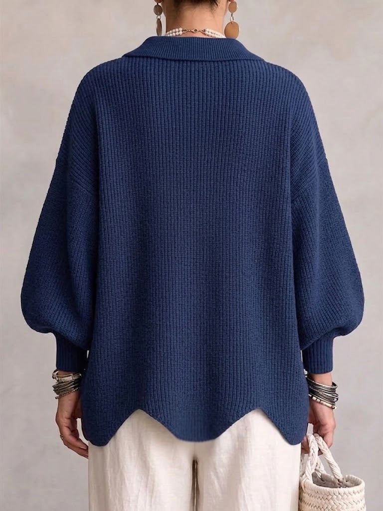 Damen Cardigan Emma – Oversize mit Metallknöpfen
