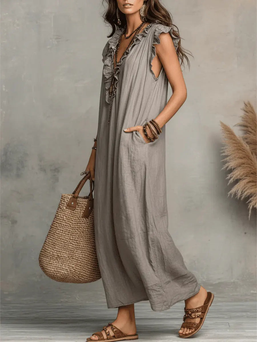 Damen Maxikleid Emma – Bohemian Style, fließender Schnitt
