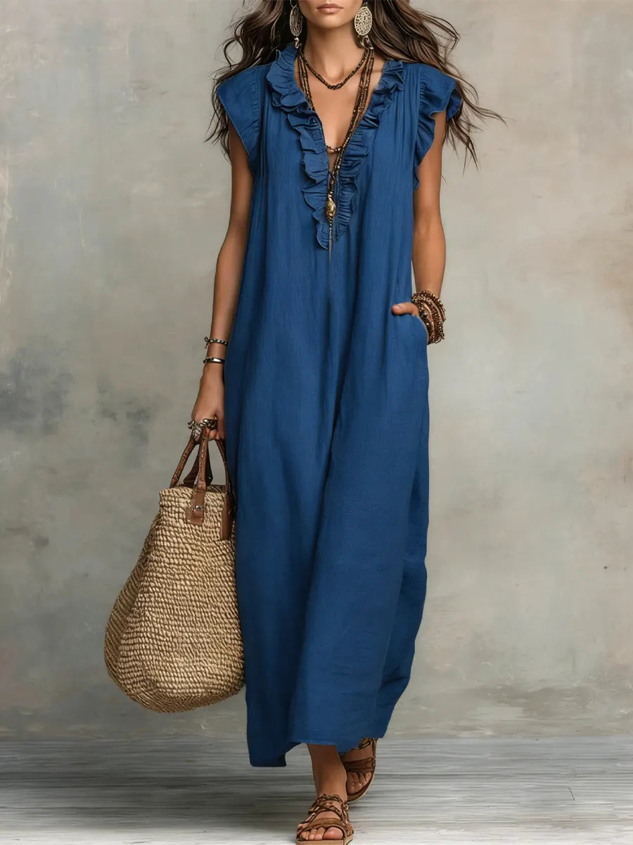 Damen Maxikleid Emma – Bohemian Style, fließender Schnitt