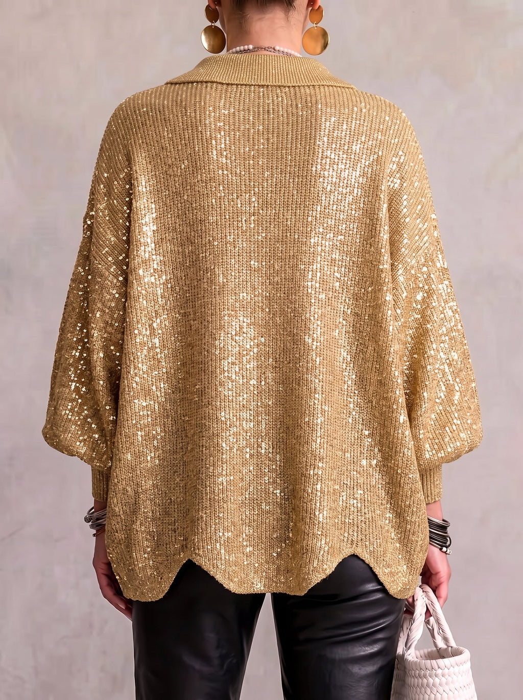 Damen Cardigan Emma – Oversize mit Metallknöpfen