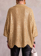 Damen Cardigan Emma – Oversize mit Metallknöpfen