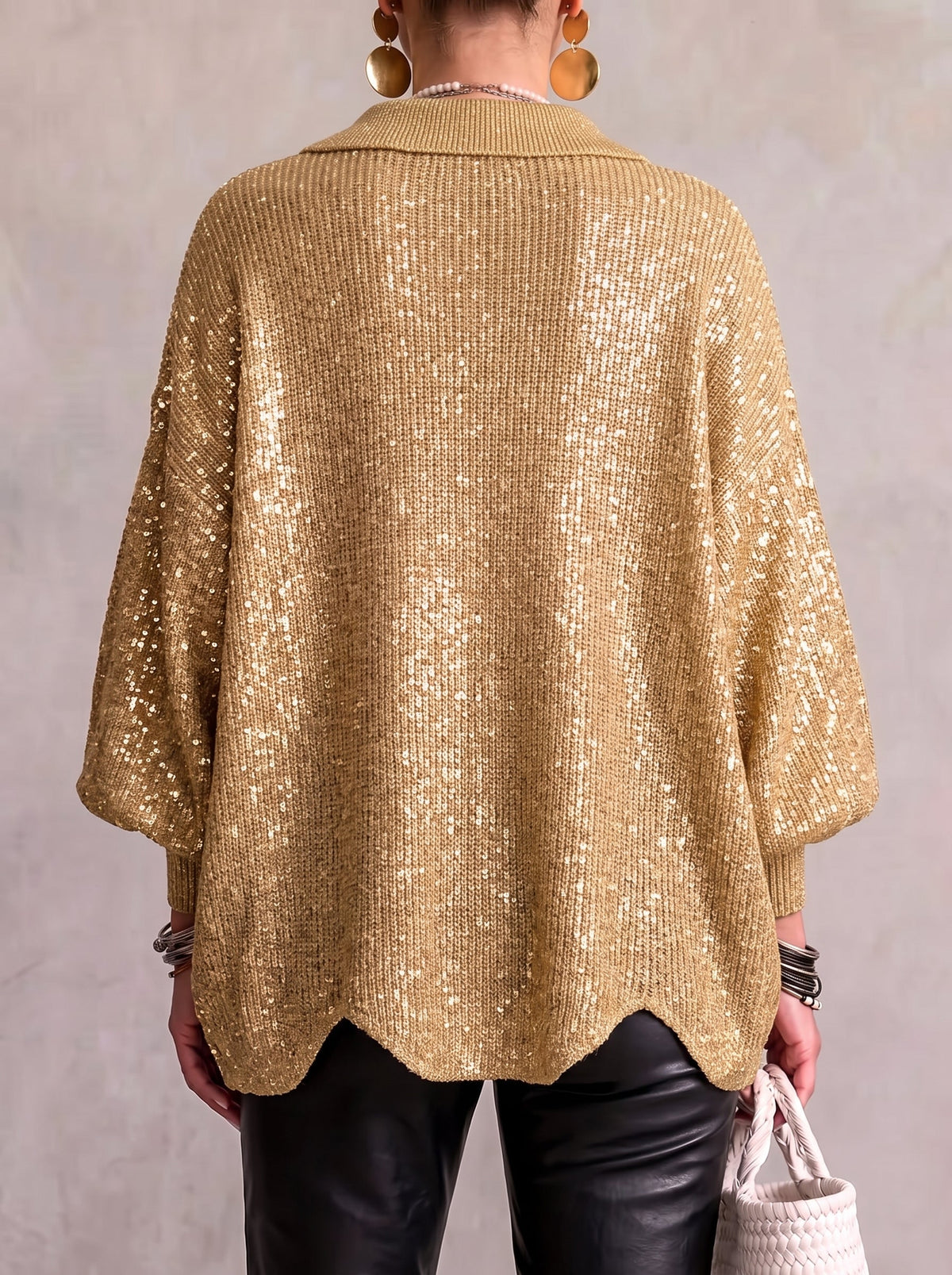 Damen Cardigan Emma – Oversize mit Metallknöpfen