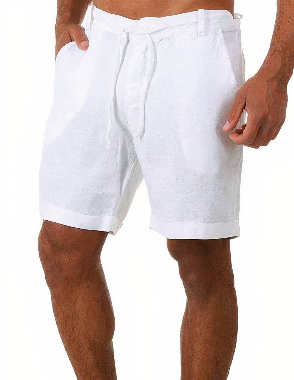 Herren Leinenshorts Paul – Elastischer Bund, Strandlook