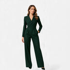 Damen Jumpsuit Pilar – Eleganter V-Ausschnitt, Palazzo-Schnitt