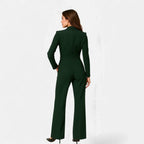 Damen Jumpsuit Pilar – Eleganter V-Ausschnitt, Palazzo-Schnitt