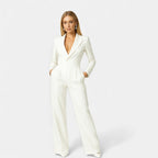 Damen Jumpsuit Pilar – Eleganter V-Ausschnitt, Palazzo-Schnitt