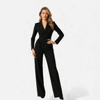 Damen Jumpsuit Pilar – Eleganter V-Ausschnitt, Palazzo-Schnitt