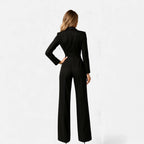 Damen Jumpsuit Pilar – Eleganter V-Ausschnitt, Palazzo-Schnitt