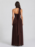 Damen Abendkleid lang Raquel – Korsett-Oberteil, asymmetrischer Schlitz
