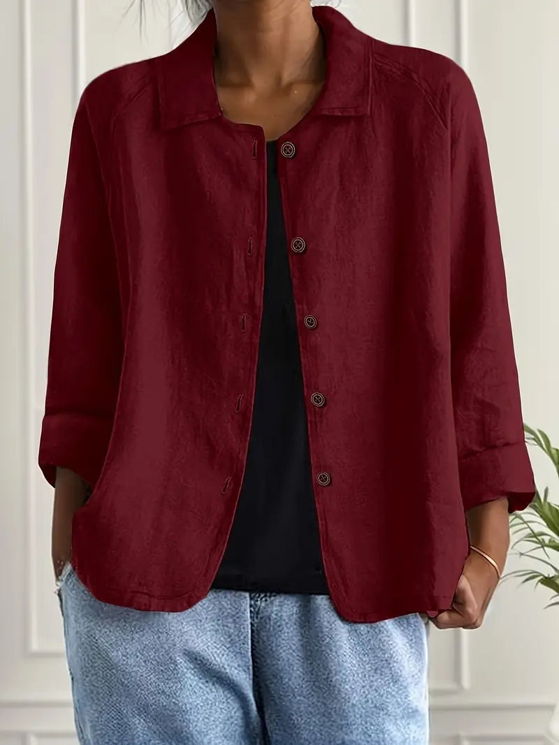 Damen Leinenjacke Emma – Leichter Schnitt, klassische Knöpfe