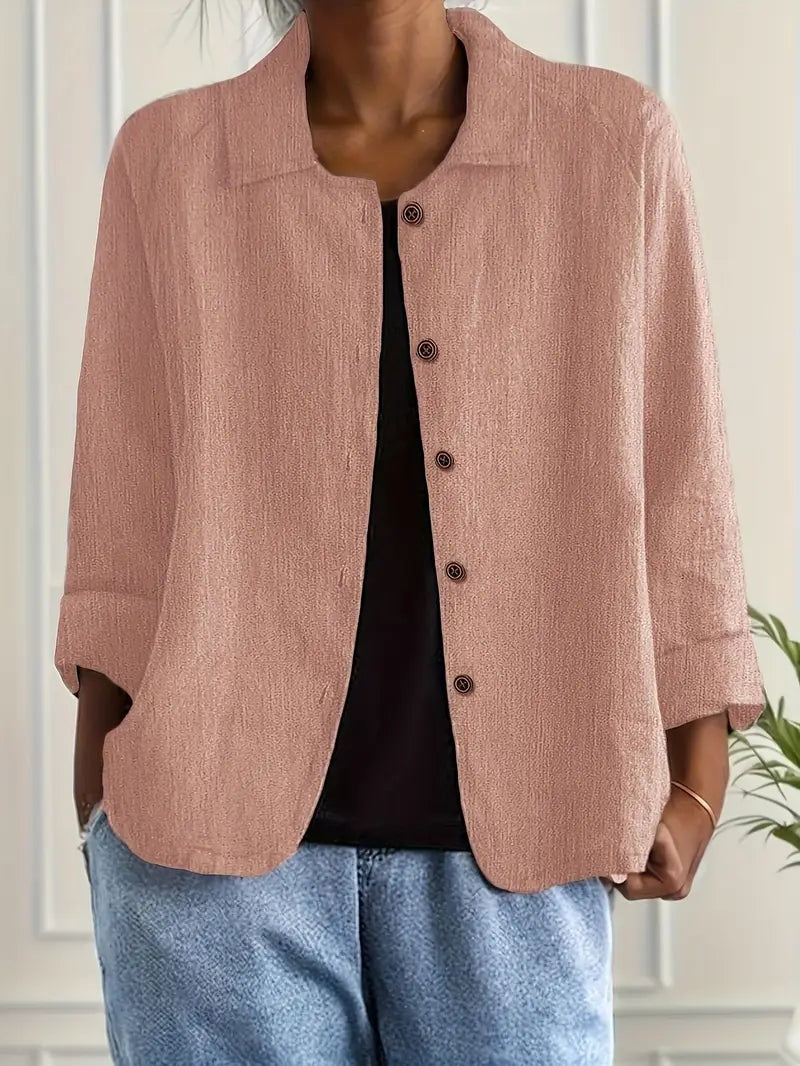 Damen Leinenjacke Emma – Leichter Schnitt, klassische Knöpfe