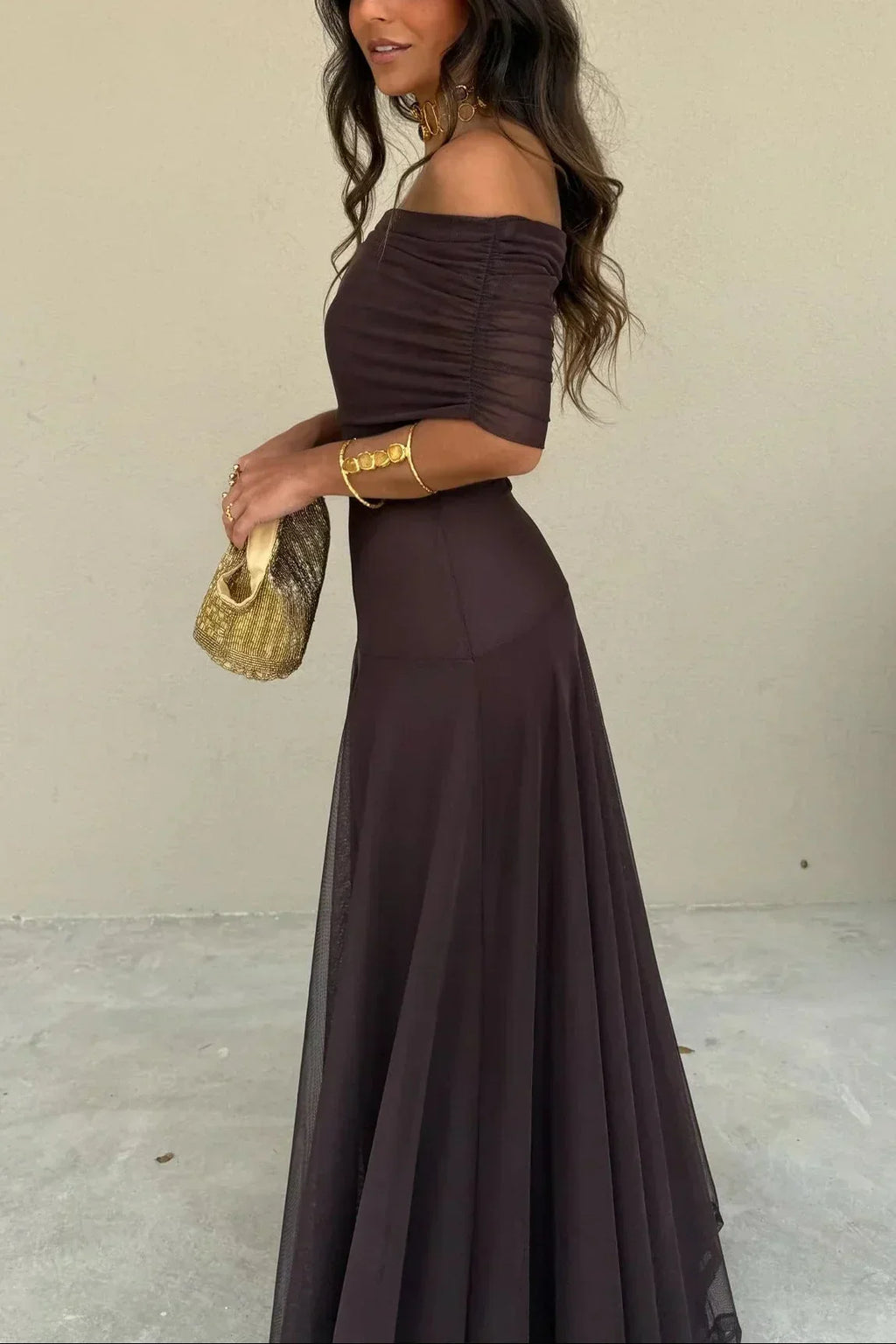 Damen Ballkleid Lina – One-Shoulder Plissee Fließend