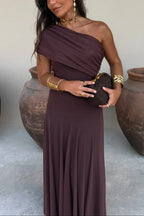 Damen Ballkleid Lina – One-Shoulder Plissee Fließend