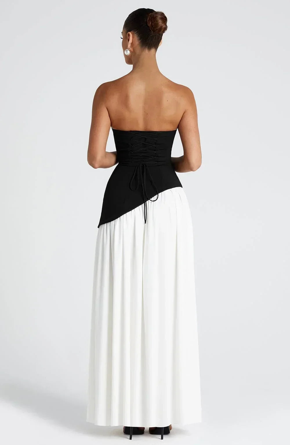 Damen Ballkleid Lina – Corsage, Bandeau-Ausschnitt, Schlitz