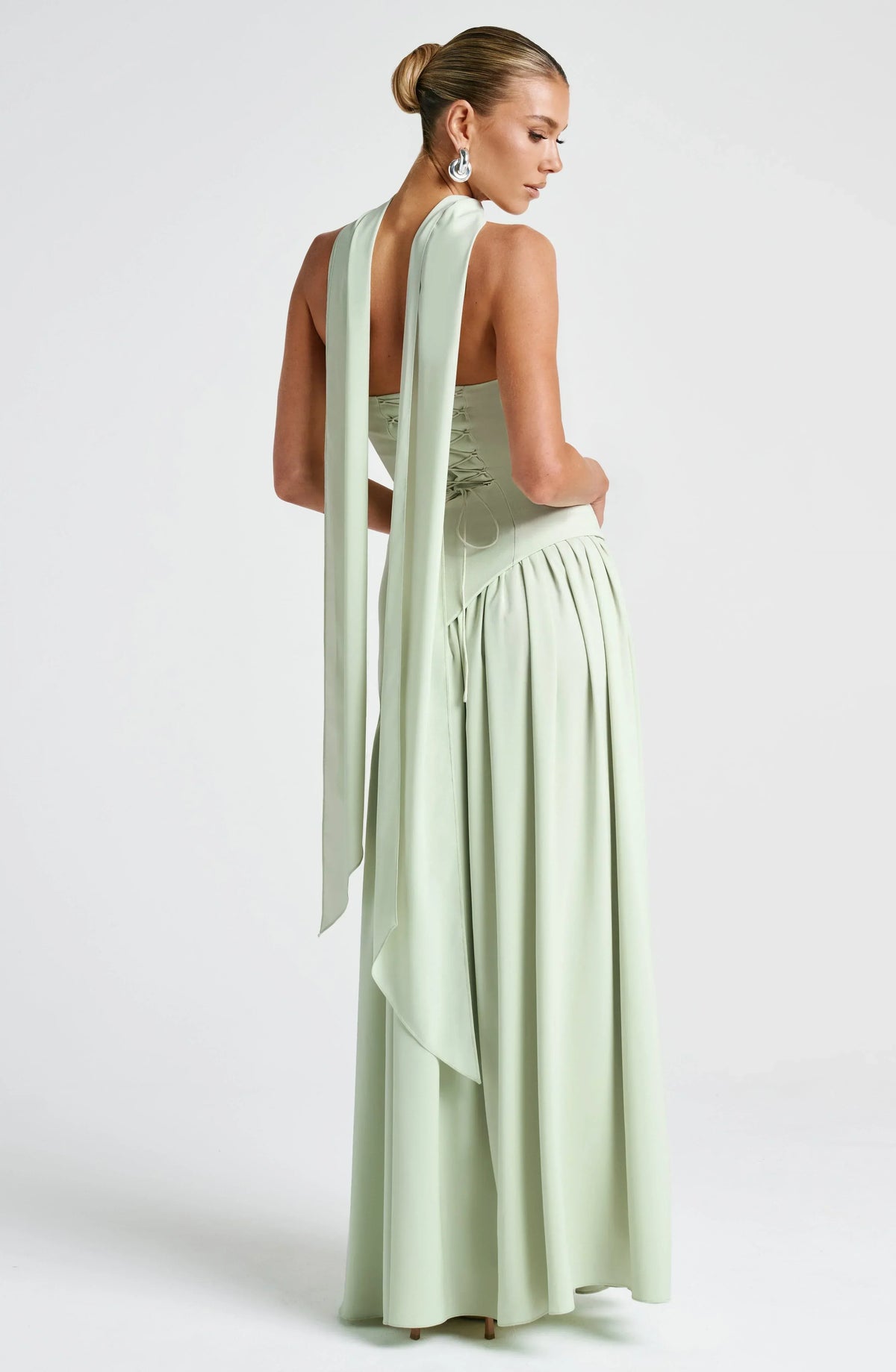 Damen Ballkleid Lina – Corsage, Bandeau-Ausschnitt, Schlitz