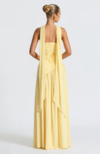 Damen Ballkleid Lina – Corsage, Bandeau-Ausschnitt, Schlitz