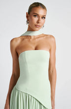 Damen Ballkleid Lina – Corsage, Bandeau-Ausschnitt, Schlitz