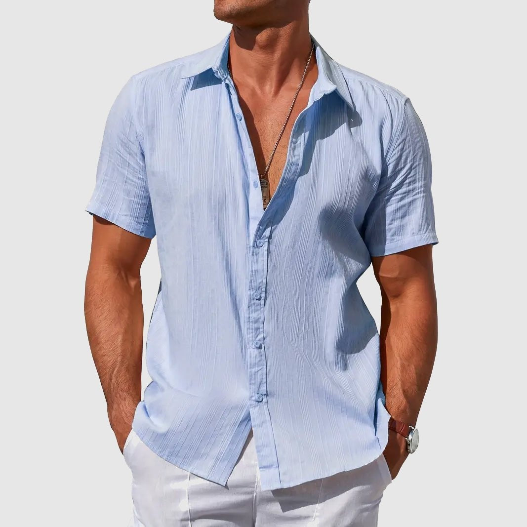 Herren Leinenhemd Felix – Kurzarm, texturiert, Sommerhemd