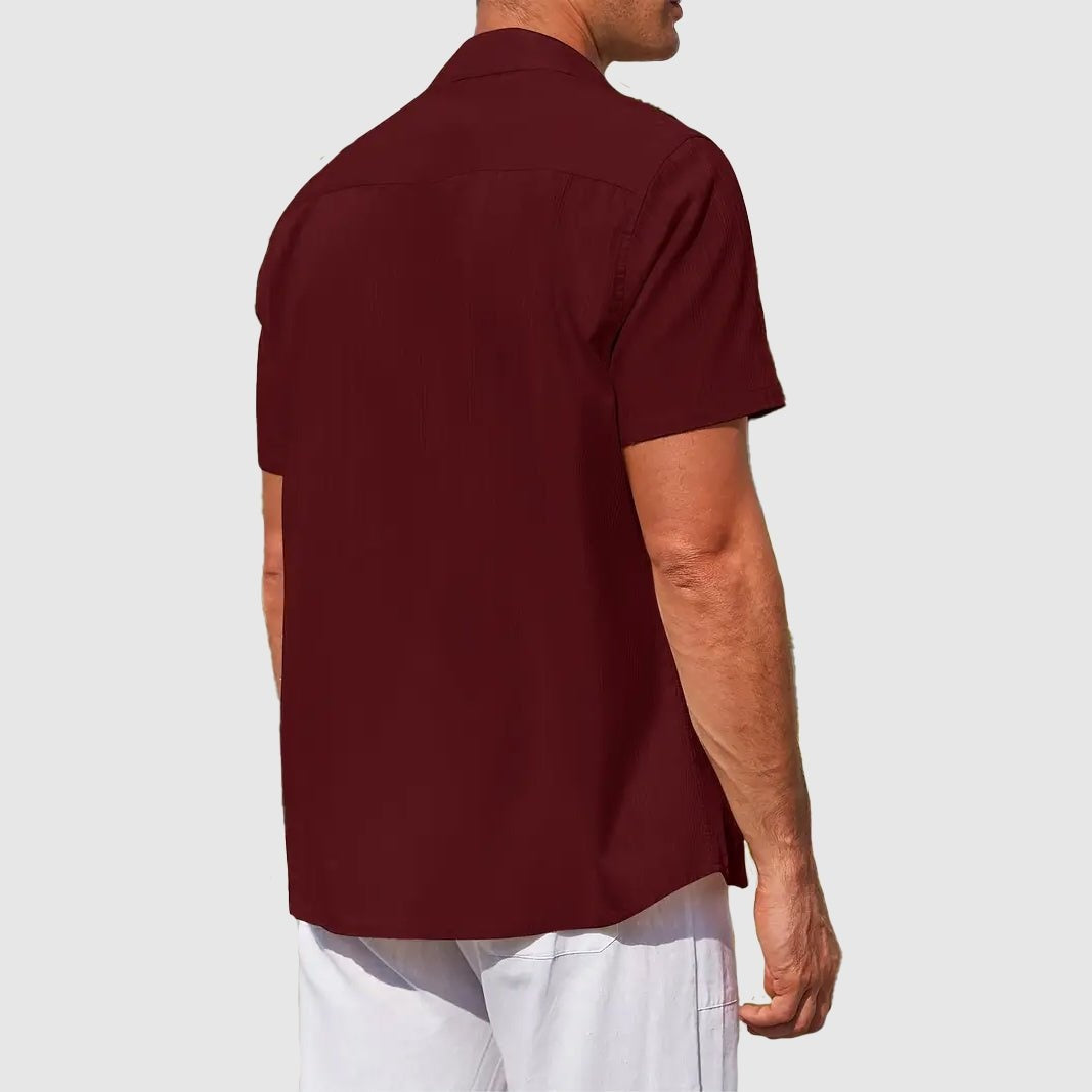 Herren Leinenhemd Felix – Kurzarm, texturiert, Sommerhemd