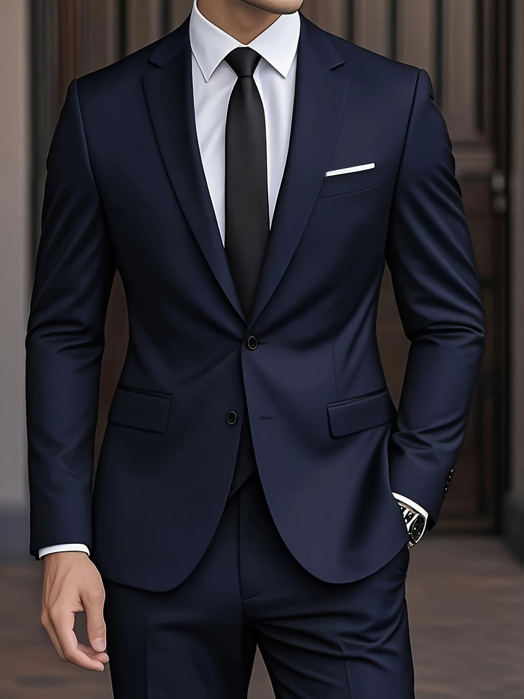 Herrenanzug Felix – Slim Fit, zwei Teile, strukturiert