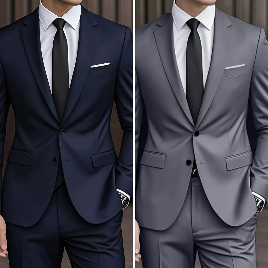 Herrenanzug Felix – Slim Fit, zwei Teile, strukturiert