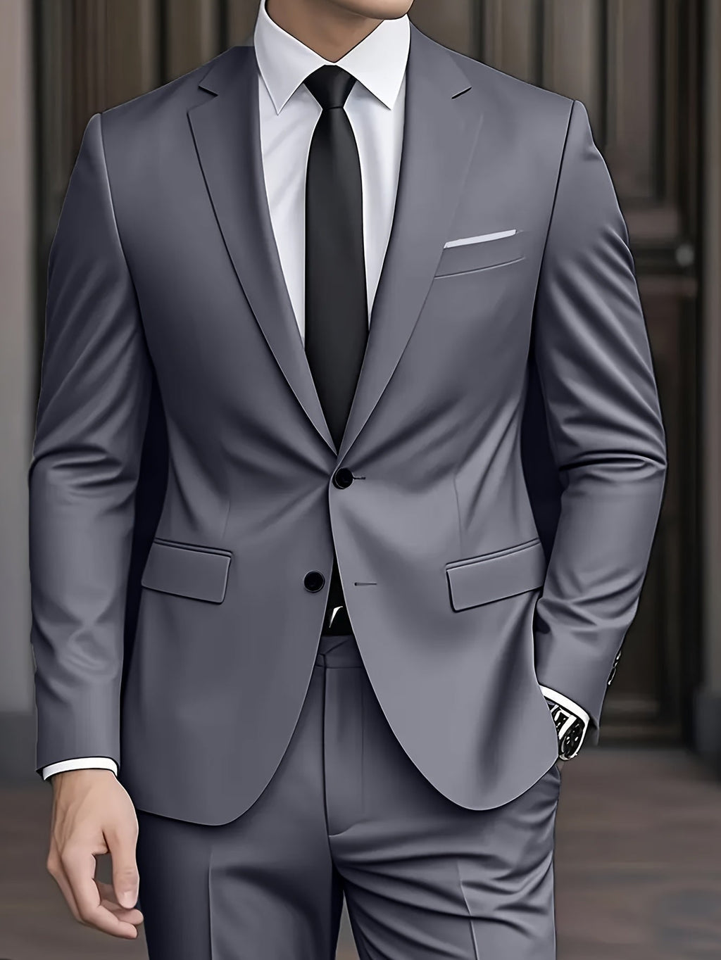 Herrenanzug Felix – Slim Fit, zwei Teile, strukturiert