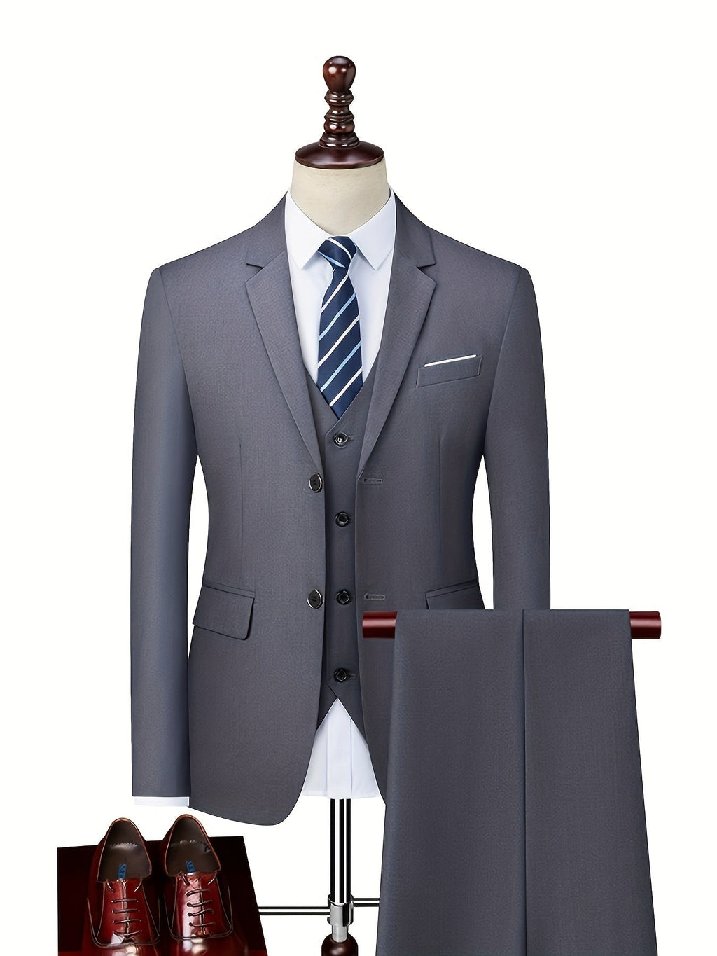 Herrenanzug Felix – Slim Fit, zwei Teile, strukturiert