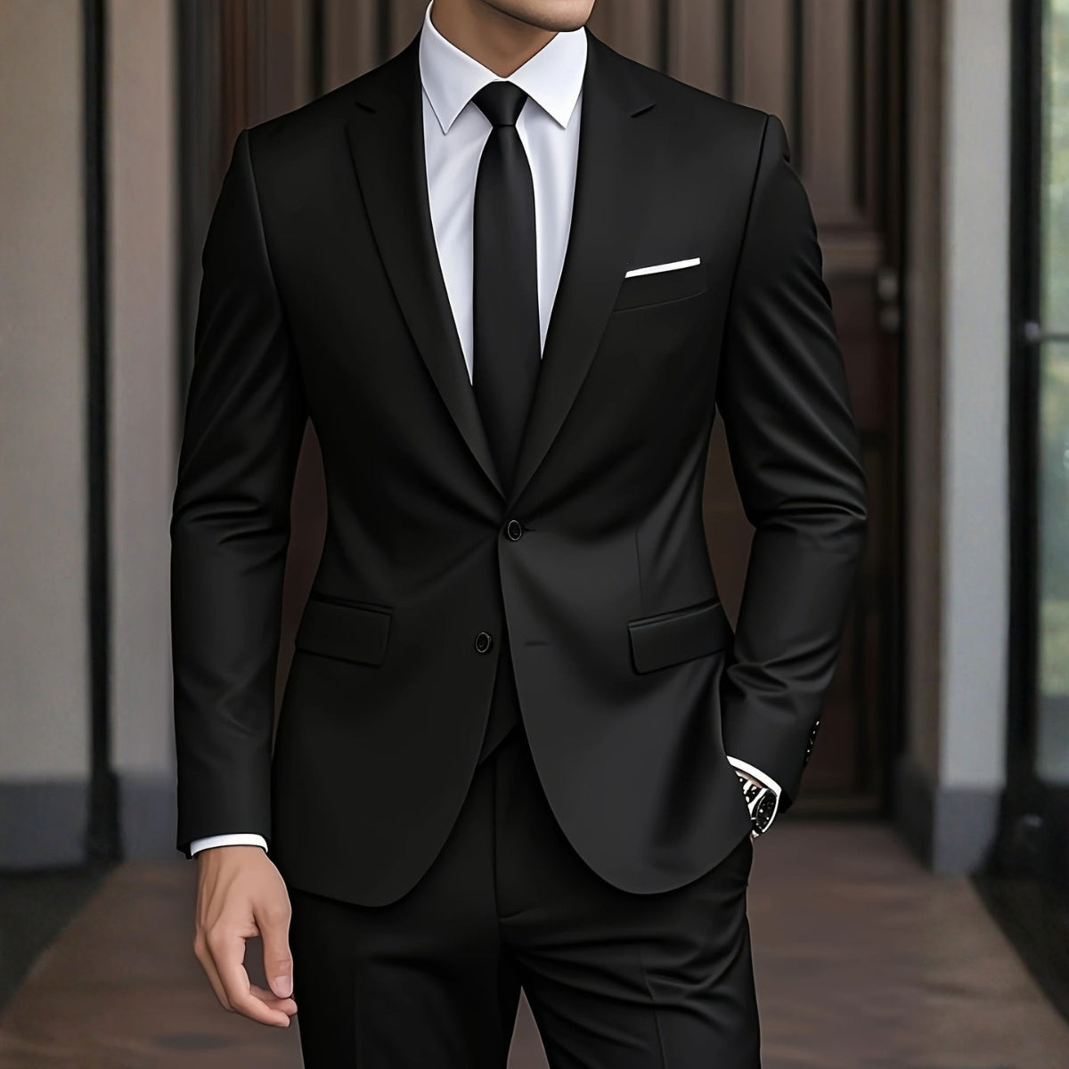 Herrenanzug Felix – Slim Fit, zwei Teile, strukturiert