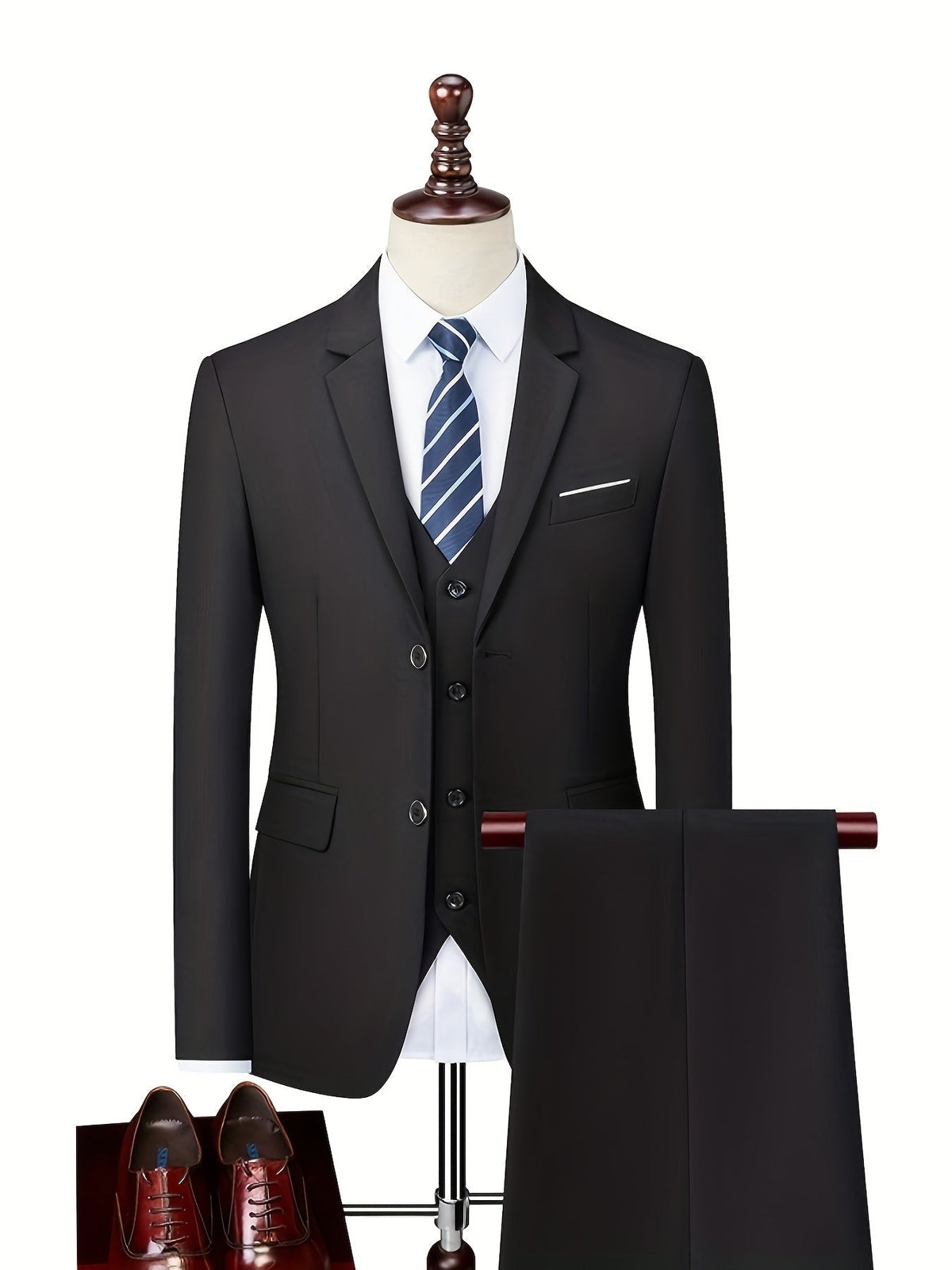 Herrenanzug Felix – Slim Fit, zwei Teile, strukturiert