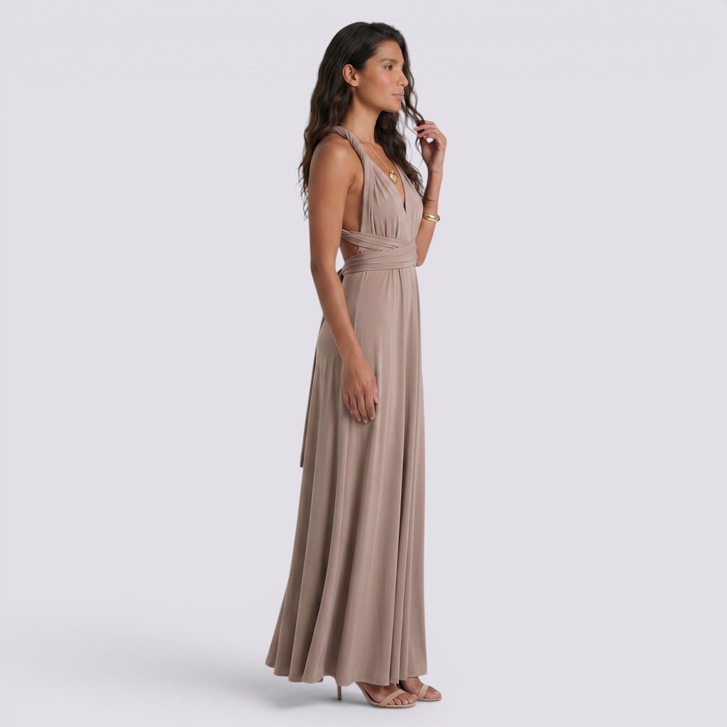 Damen Maxikleid Lina – Wickeldesign, vielseitig bindbar, für Hochzeiten