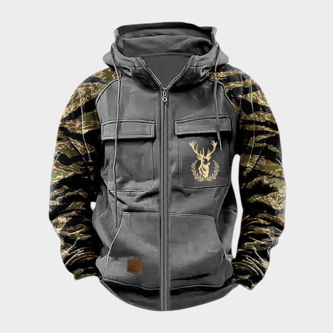 Herren Militärjacke Paul – Vintage Farbblöcke, weich