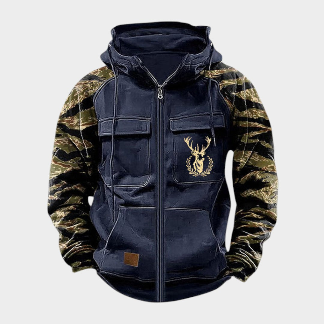 Herren Militärjacke Paul – Vintage Farbblöcke, weich