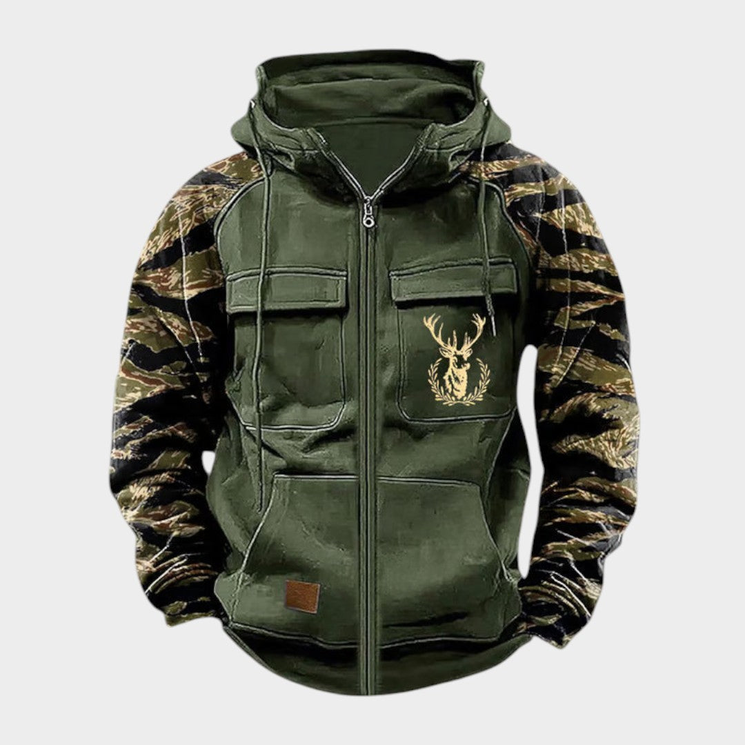 Herren Militärjacke Paul – Vintage Farbblöcke, weich