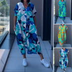 Damen Kleid Emma – Bunter V-Ausschnitt, fließend