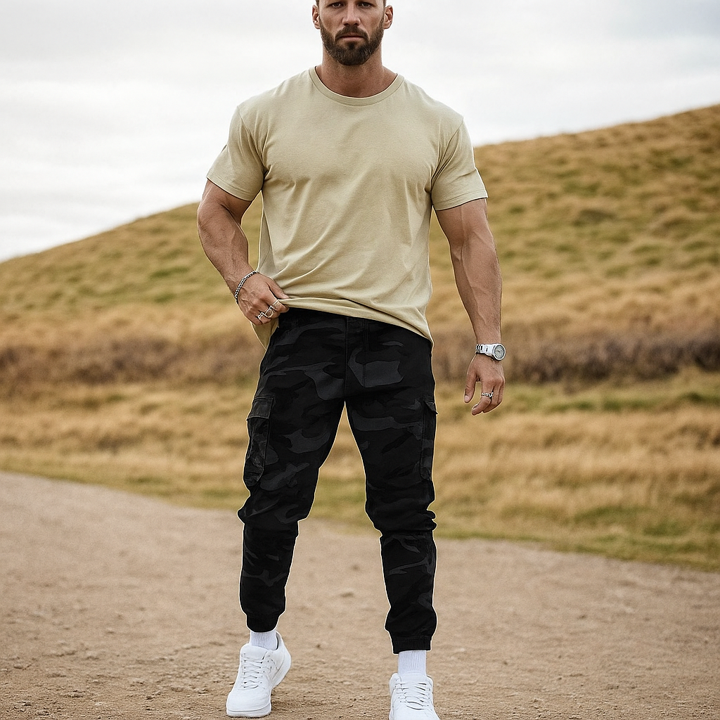 Herrenhose Camouflage Felix – robuster Schnitt mit mehreren Taschen