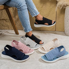 Damen Sandale Lena – Elastisches Strickgewebe, Plattformsohle