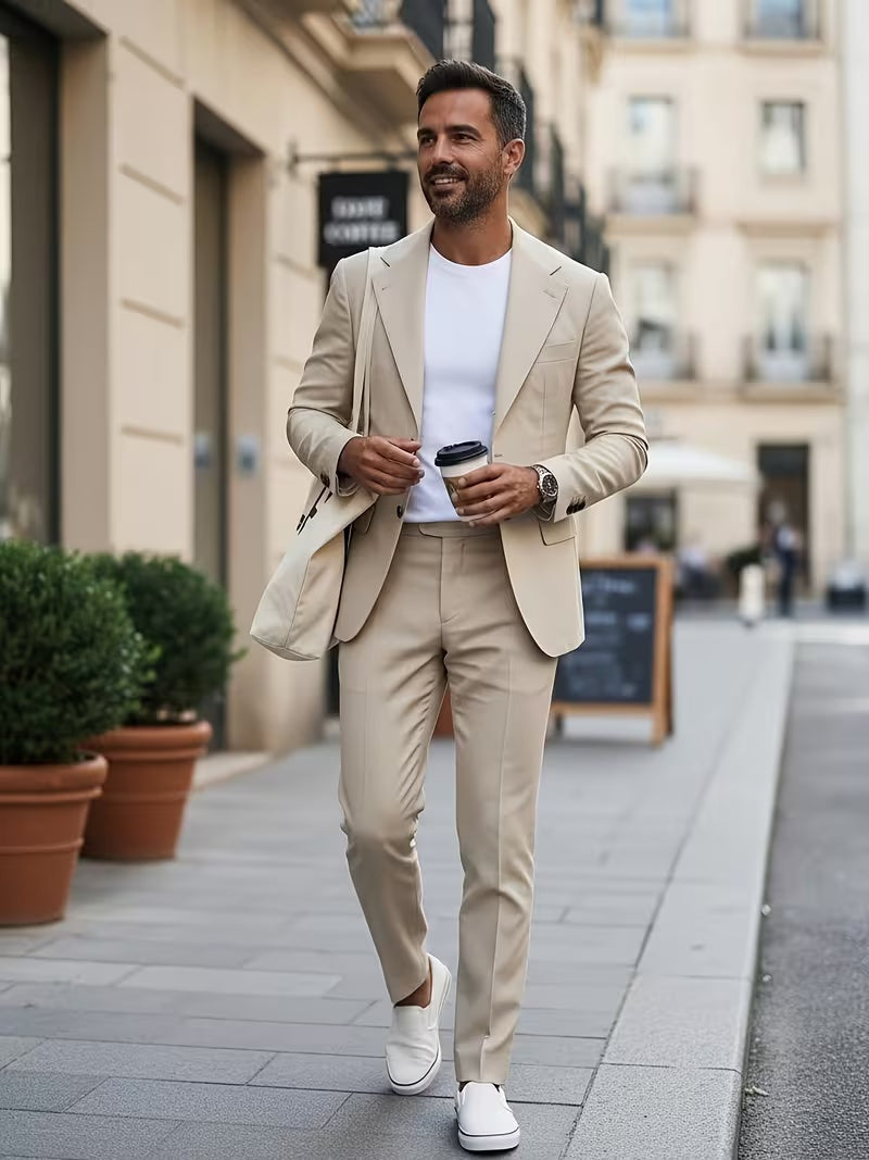 Herrenanzug Felix – Slim Fit, klassischer Dreiteiler mit Weste