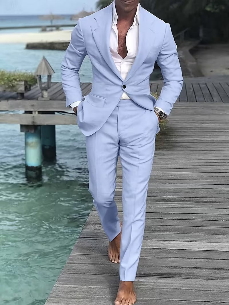 Herrenanzug Felix – Slim Fit, klassischer Dreiteiler mit Weste