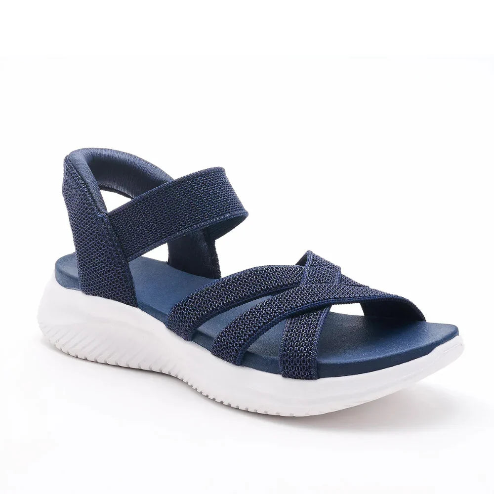 Damen Sandale Emma – Elastisch, gepolstert, Klettverschluss