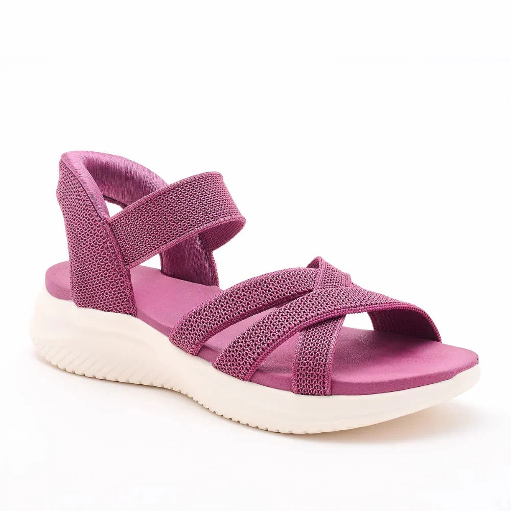 Damen Sandale Emma – Elastisch, gepolstert, Klettverschluss