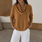 Damen Strickpullover Emma – Drapierter Rollkragen, bequemer Schnitt